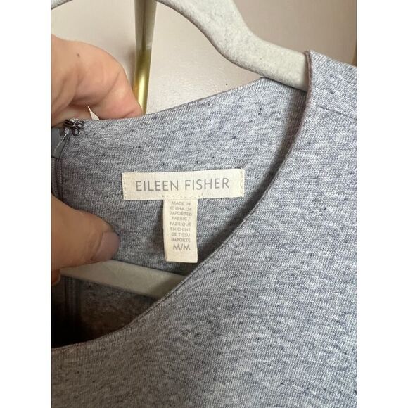 Eileen Fisher Speckled Organic Cotton Jumpsuit in Moon Gray Sz. M - Picture 5 of 5